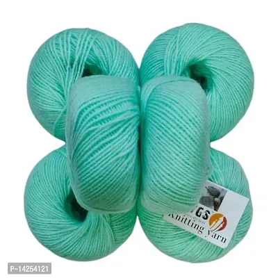 Ntgs Baby Soft 100% Acrylic Wool (Green Apple) (10 Pc) 4 Ply Wool Ball Hand Knitting Wool Art Craft Soft Fingering Crochet Hook Yarn, Needle Knitting Yarn Thread Dyed Shade No-3-thumb0