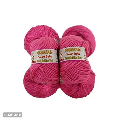 Ntgs Oswal Smart Baby Wool Hand Knitting Soft Fingering Crochet Hook Colour 8Pcs (200Gms) 25Gm Each Ball Light Gajri Shade No.42-thumb0