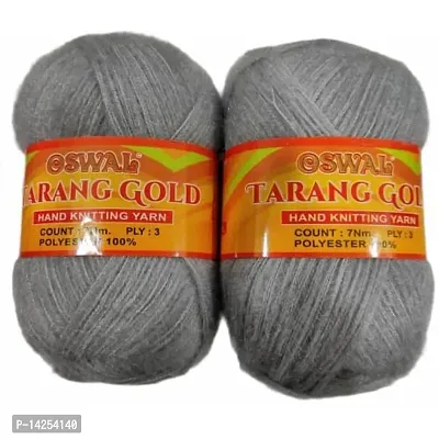 Oswal Tarang Gold Wool Ball Hand Knitting 300 Gram (1 Ball 100 Gram Each) Art Craft Soft Fingering Crochet Hook Yarn Shade No-27-thumb0