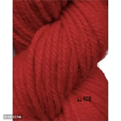 Rcb Motu Thick Chunky Wool Hand Knitting Yarn (Red) (Hanks-300Gms) Shade No-25-thumb2