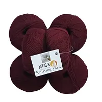NTGS vardhman Baby Soft Wool Hand Knitting Soft Fingering Crochet Hook (150gms) mehroon.Shade no-020-thumb1