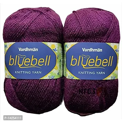 Ntgs Bluebell 200 Gm (1 Ball, 100 Gm Each) Wool Ball Hand Knitting Wool Art Craft Soft Fingering Crochet Hook Yarn, Needle Acrylic Knitting Yarn Thread Dyed Shade No-42
