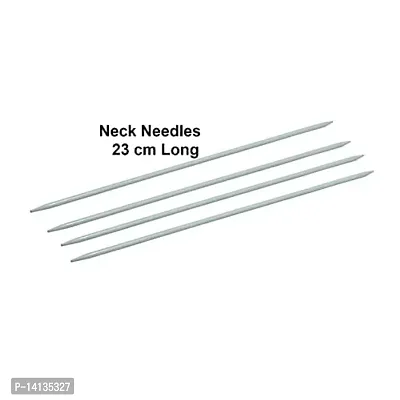 PONY Single Point Round Knob Aluminium Cold Headed Knitting Pins/Knitting Needles (Grey, Size No. 6Gto 12G, Length 25cm) Along with Neck Needles Set of 4 (Size No. 12)-thumb4