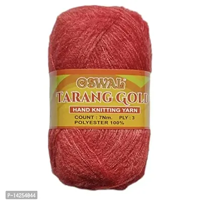 Oswal Tarang Gold Wool Ball Hand Knitting 400 Gram (1 Ball 100 Gram Each) Art Craft Soft Fingering Crochet Hook Yarn Shade No-13-thumb0