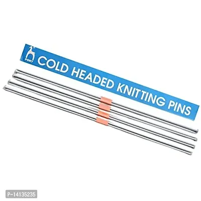 Artonezt Pony Single Point Round Knob Long Aluminium Cold Headed Knitting Pins/Knitting Needles (Grey, Size No. 9 to 12, Length 35cm)