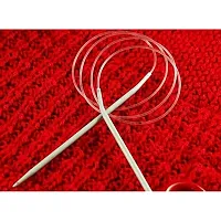 PRANSUNITA Pony Aluminum Fixed Circular Knitting Crochet Needles for Knitting DIY Weaving Pins Needle Craft Tools - 80 cm Length, No -11 (3.00 mm)-thumb1