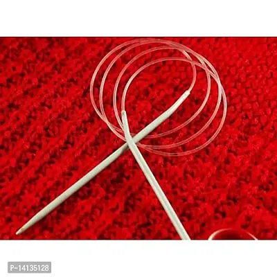PRANSUNITA Pony Aluminum Fixed Circular Knitting Crochet Needles for Knitting DIY Weaving Pins Needle Craft Tools - 80 cm Length, No -11 (3.00 mm)-thumb2