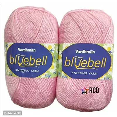 Ntgs Bluebell Pink 400 Gm (1 Ball, 100 Gm Each) Wool Ball Hand Knitting Wool Art Craft Soft Fingering Crochet Hook Yarn, Needle Acrylic Knitting Yarn Thread Dyed Shade No-5-thumb0