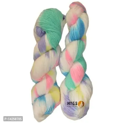 Ganga Glow Knitting Yarn Wool, Blue Lily 200 Gm Woolen Crochet Yarn Thread. Best Used With Knitting Needles, Crochet Needles. Ganga Wool Yarn For Knitting. Best Woolen Thread. Shade No -13-thumb0