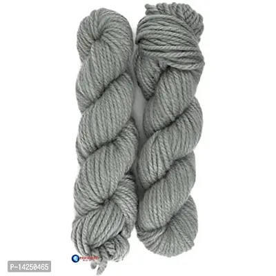 Ganga Motu Thick Chunky Wool Hand Knitting Yarn (Smoke Grey) (Hanks-200Gms)