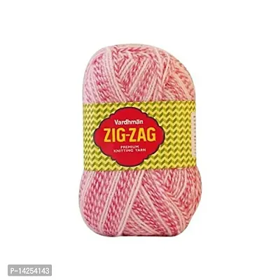 Vardhman Zig Zag Multi Ball Hand Knitting Wool Art Craft(1 Ball 100 Gram Each) (200 Gm) Soft Fingering Crochet Hook Yarn, Needle Thread Dyed Shade No-4-thumb0