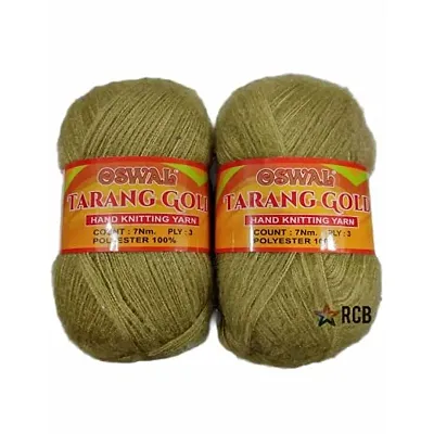 Rcb Oswal Tarang Gold Knitting Wool Yarn, Soft Tarang Gold Feather Wool Ball Khakhi 400 Gm Best Used With Knitting Needles, By Oswal Shade No-29