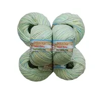 NTGS Oswal Smart Baby Wool Hand Knitting Soft Fingering Crochet Hook Colour White 6pcs (150gms) 25gm Each Ball Shade no.34-thumb1