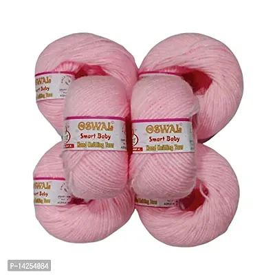 Oswal Smart Baby Soft 100% Acrylic Wool (12 Pc) 4 Ply Wool Ball Hand Knitting Wool Art Craft Soft Fingering Crochet Hook Yarn, Needle Knitting Yarn Thread Dyed Shade No-4-thumb0