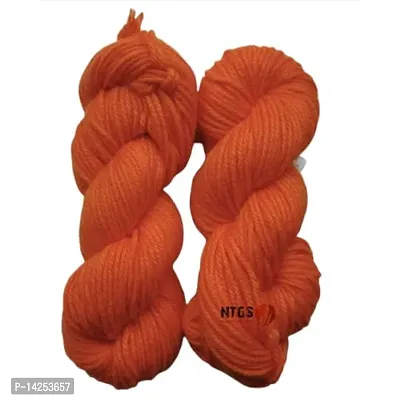 Oswal Knitting Yarn Thick Chunky Wool, Varsha Orange 300 Gm Best Used With Knitting Needles, Crochet Needles Wool Yarn For Knitting,Hand Knitting Yarn. By Oswal Shade No-9-thumb0