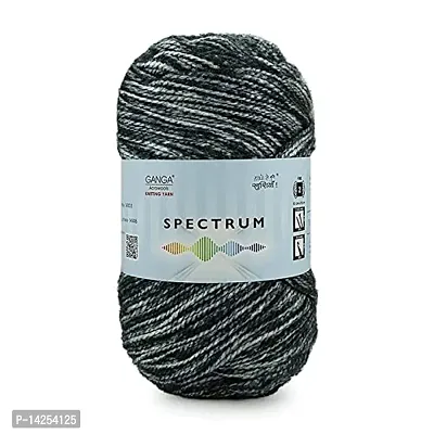 Ganga Spectrum Soft Shaded Acrylic Yarn Hand Knitting Wool I Crochet Hook Needle Thread (200 Gm 1Ball 100 Gram Each) Shade No-912202-thumb0