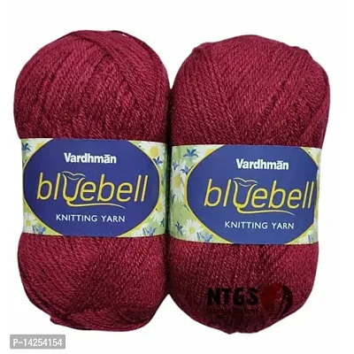 Ntgs Bluebell 400 Gm (1 Ball, 100 Gm Each) Wool Ball Hand Knitting Wool Art Craft Soft Fingering Crochet Hook Yarn, Needle Acrylic Knitting Yarn Thread Dyed Shade No-56-thumb0