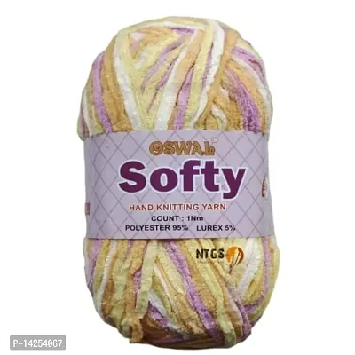 Oswal Blanket Softy Motu Thick Yarn (1 Ball 150 Gram Each) Used With Knitting Needles, Crochet Needles Wool Yarn For Knitting (Multi) -Pack Of 1(300 Gm) Shade No.4