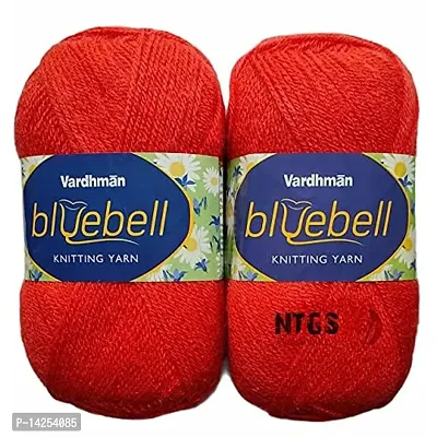 Ntgs Bluebell 400 Gm (1 Ball, 100 Gm Each) Wool Ball Hand Knitting Wool Art Craft Soft Fingering Crochet Hook Yarn, Needle Acrylic Knitting Yarn Thread Dyed Shade No-43