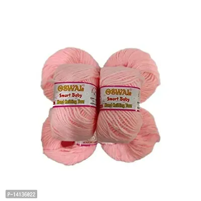 NTGS Oswal Smart Baby Wool Hand Knitting Soft Fingering Crochet Hook Colour White 6pcs (150gms) 25gm Each Ball Shade no.4-thumb0