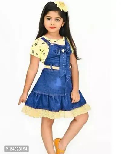 Fabulous Multicoloured Cotton Blend Printed Fit And Flare Dress For Girls