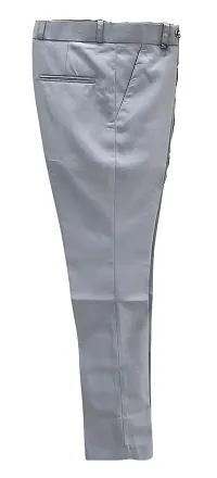 Stylish Polyester Blend Solid Formal Trousers For Men