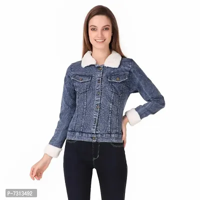 Comfortable And Stylish Blue Denim Jacket For Women