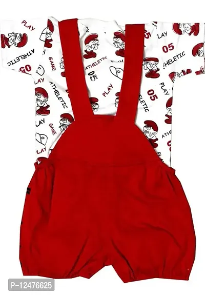 BRANDVALUE Baby Boy and Girl Cotton The Cat Dungaree-thumb2