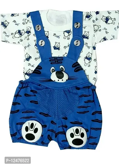 BRANDVALUE Baby Boy and Girl Cotton The Cat Dungaree-thumb0