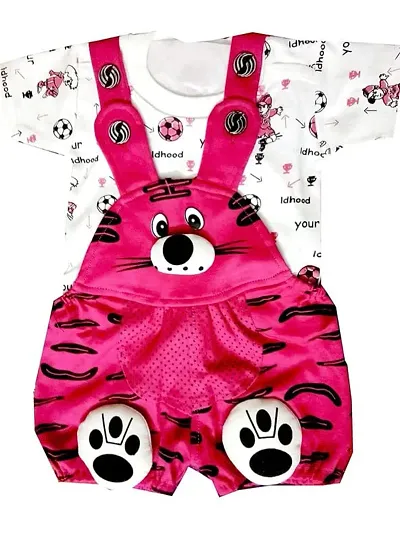 BRANDVALUE Baby Boy and Girl Cotton The Cat Dungaree