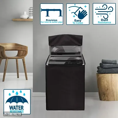 Wings Star Waterproof & Dust-Proof Top Loading Fully Automatic Washing Machine Cover for 8 Kg, 8.5 Kg, 9 Kg, 9.5 Kg,10 Kg | Washing Machine Cover Top Load (Coffee Color)-thumb2