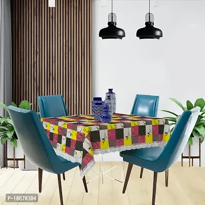 Wings Star PVC Printed Square Dinning Table Cover | Waterproof & Dustproof Table Cover (Size: 56x56 Inches) - KUM84