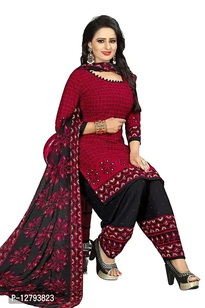Blue Collection Women's Floral Satin Modern Crepe Regular Woven Round Neck 3/4 Sleeve Pull On Fantasy Solid Sun Protection Kurta (Red R_T_F_677 Size :- Free Size