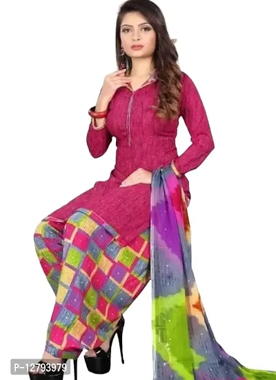 Blue Collection Women's Floral Satin Modern Crepe Regular Woven Round Neck 3/4 Sleeve Pull On Fantasy Solid Sun Protection Kurta (Pink R_T_F_663 Size :- Free Size-thumb0