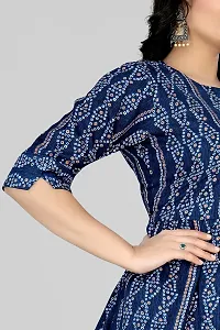 Blue Collection Women's Regular Round Neck 3/4 Sleeve Pull On Fantasy Solid Kurti/One Piece-thumb4
