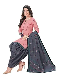 Blue Collection Women's Unstitched Salwar Suit Dress Material Crepe Leone Print (2Mt) With Dupatta Chiffon Daani (Pink Black)-thumb3