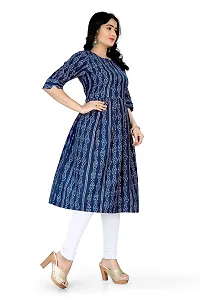 Blue Collection Women's Regular Round Neck 3/4 Sleeve Pull On Fantasy Solid Kurti/One Piece-thumb3