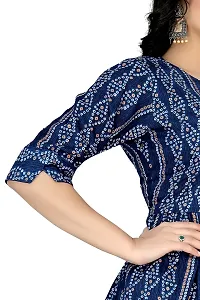Blue Collection Women's Regular Round Neck 3/4 Sleeve Pull On Fantasy Solid Kurti/One Piece-thumb2