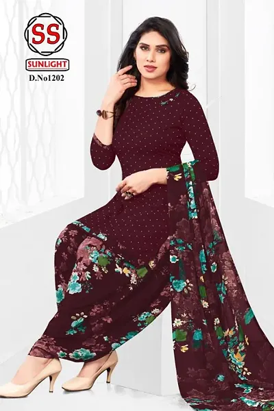 Attractive Printed Dress Material with Dupatta Set