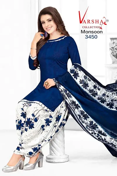 Unique Crepe Dress Material With Dupatta