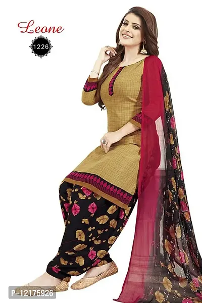 Trendy Women Crepe Dress Material with dupatta-thumb0