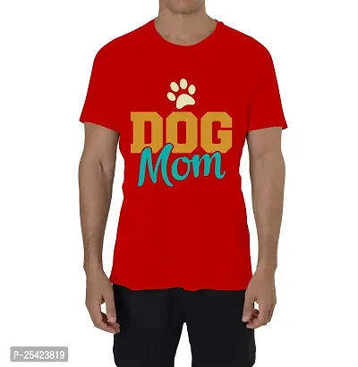 Horns N Bones Graphic Printed Cotton Half Sleeve T-Shirt for Mens - Mom of Dog