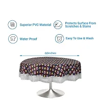 Dakshya Industries Printed PVC Plastic Flowered 4 Seater Round Shape Table Cover (Size- 60 Inches Round)-thumb3