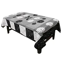 Dakshya Industries Floral Cotton 7 Piece 5 Seater Sofa Cover with Center Table Cover - Black-thumb3