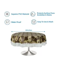 Dakshya Industries Printed PVC Plastic Flowered 4 Seater Round Shape Table Cover (Size- 60 Inches Round)-thumb3