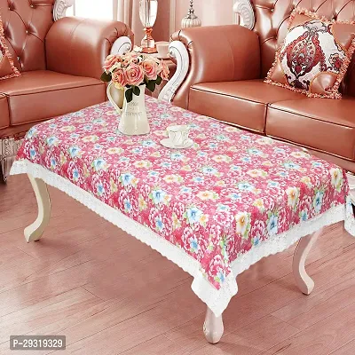 Trendy PVC Printed Waterproof Rectangle 4 Seater Table Cover 40x60 Inch -Pink