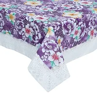 Dakshya Industries PVC Flower Printed Table Cover Washable WrinklesFree Table Cover-thumb1