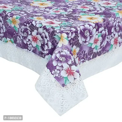 Dakshya Industries PVC Flower Printed Table Cover Washable WrinklesFree Table Cover-thumb2