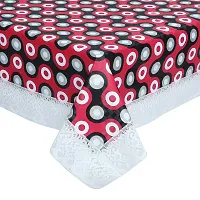 Trendy PVC Printed Waterproof Rectangle 4 Seater Table Cover 40x60 Inch -RedBlack-thumb1