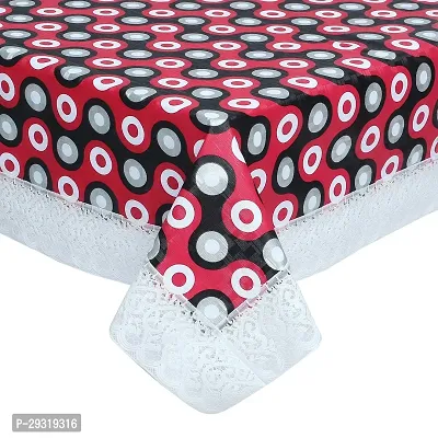 Trendy PVC Printed Waterproof Rectangle 4 Seater Table Cover 40x60 Inch -RedBlack-thumb2